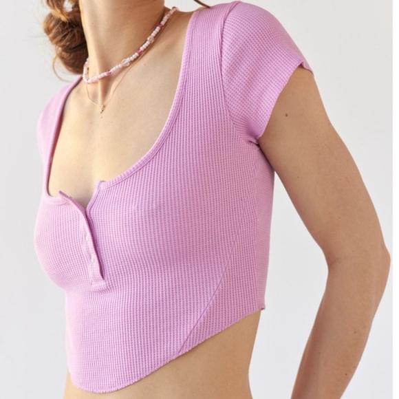 Urban Outfitters Sun Kissed Henley Top - Picture 4 of 6